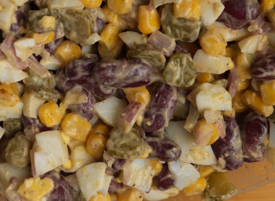 Bean Egg Veggie Salad with Corn