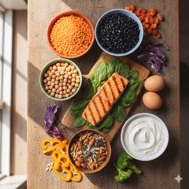 A-stunning-overhead-flat-lay-of-diverse-protein-sources-artfully