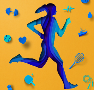 Woman doing brain boosting exercises with brisk walking outdoors for improved memory and cognitive health