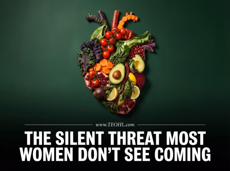 Heart made of colorful vegetables illustrating heart disease in women prevention