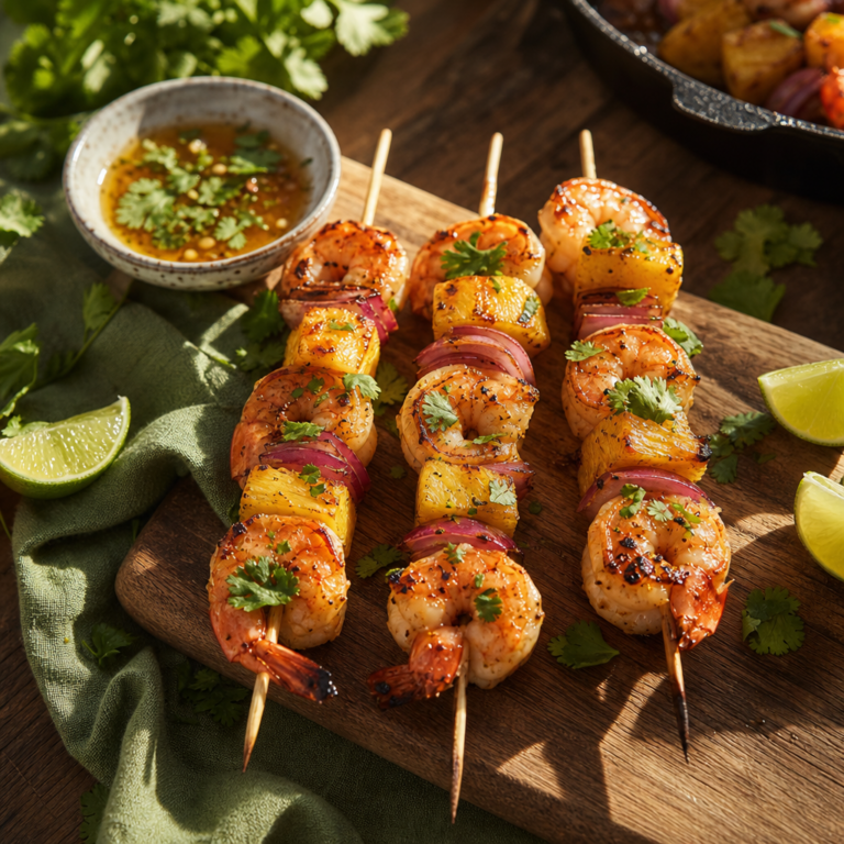 shrimp pineapple skewers