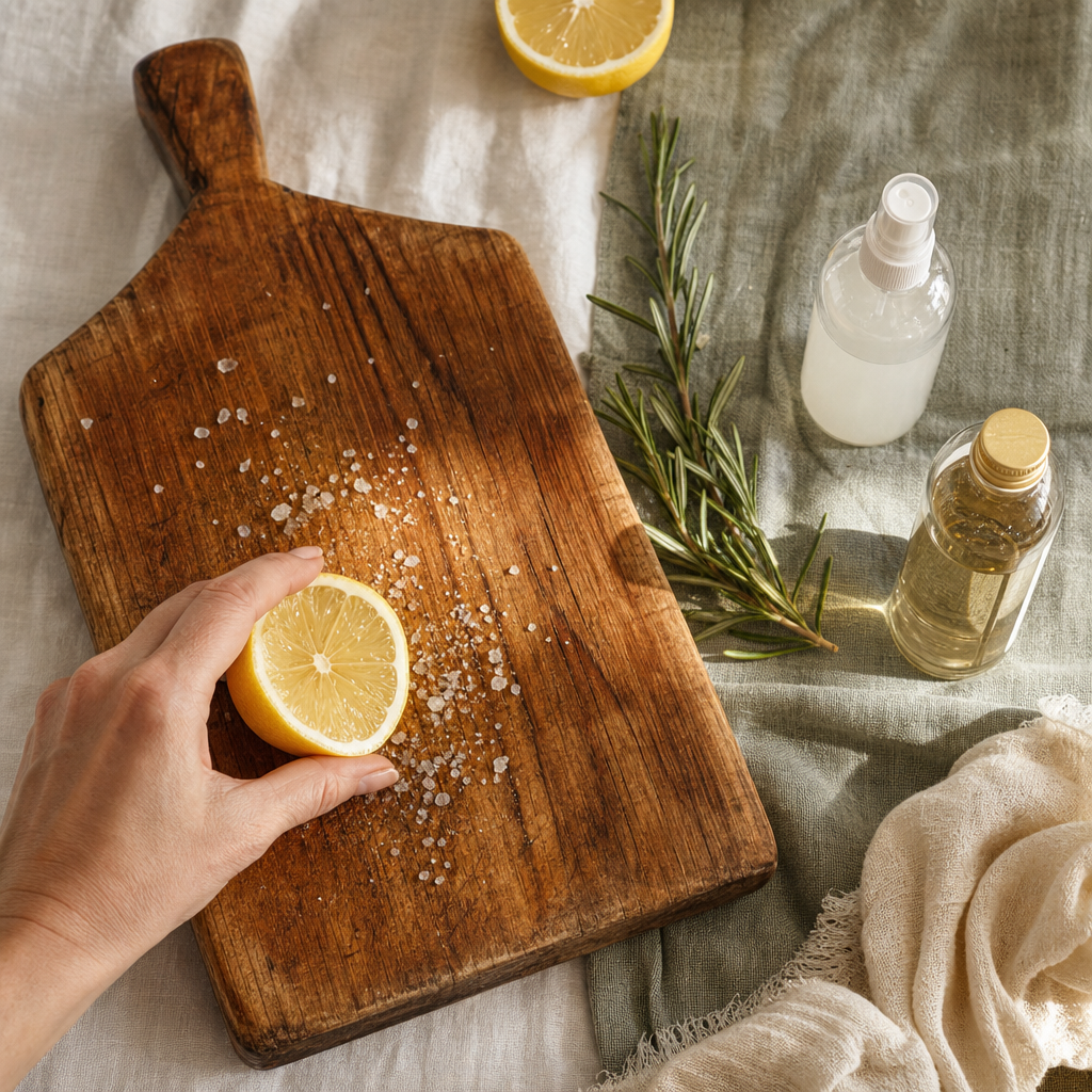 clean wooden cutting board