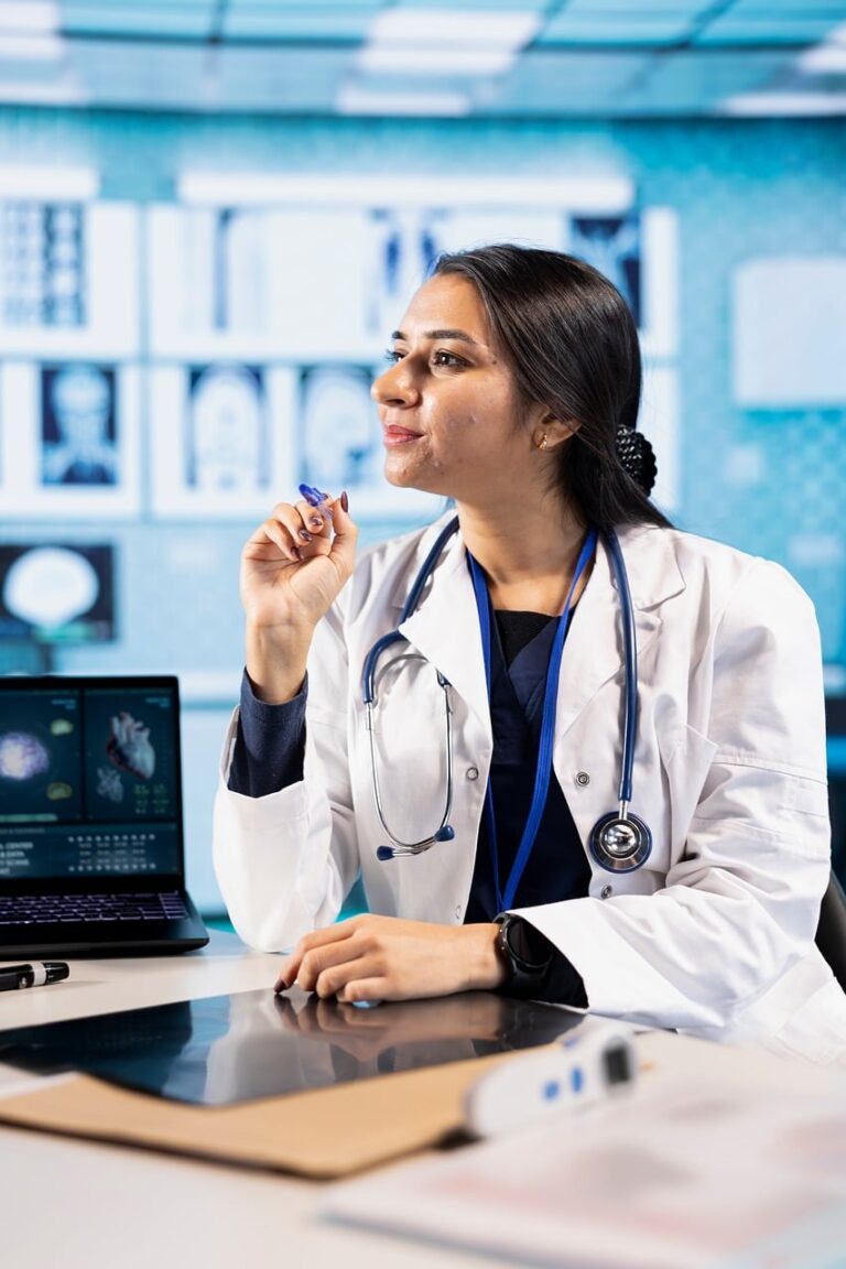 Woman consulting with a doctor about getting a PCOS endocrinologist referral, representing patient advocacy and navigating healthcare for hormone health