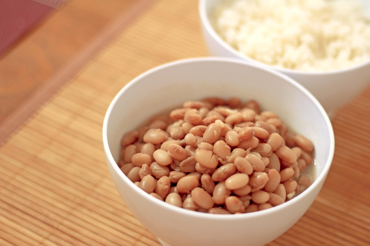 A delicious bowl of rice and beans, perfect for high protein bean dinners that are rich in fiber and plant-based protein