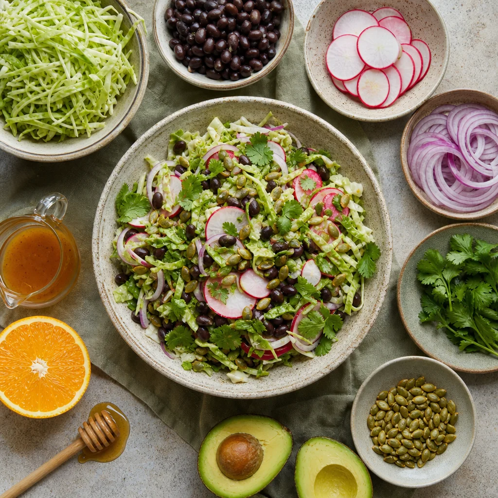 cabbage black bean salad