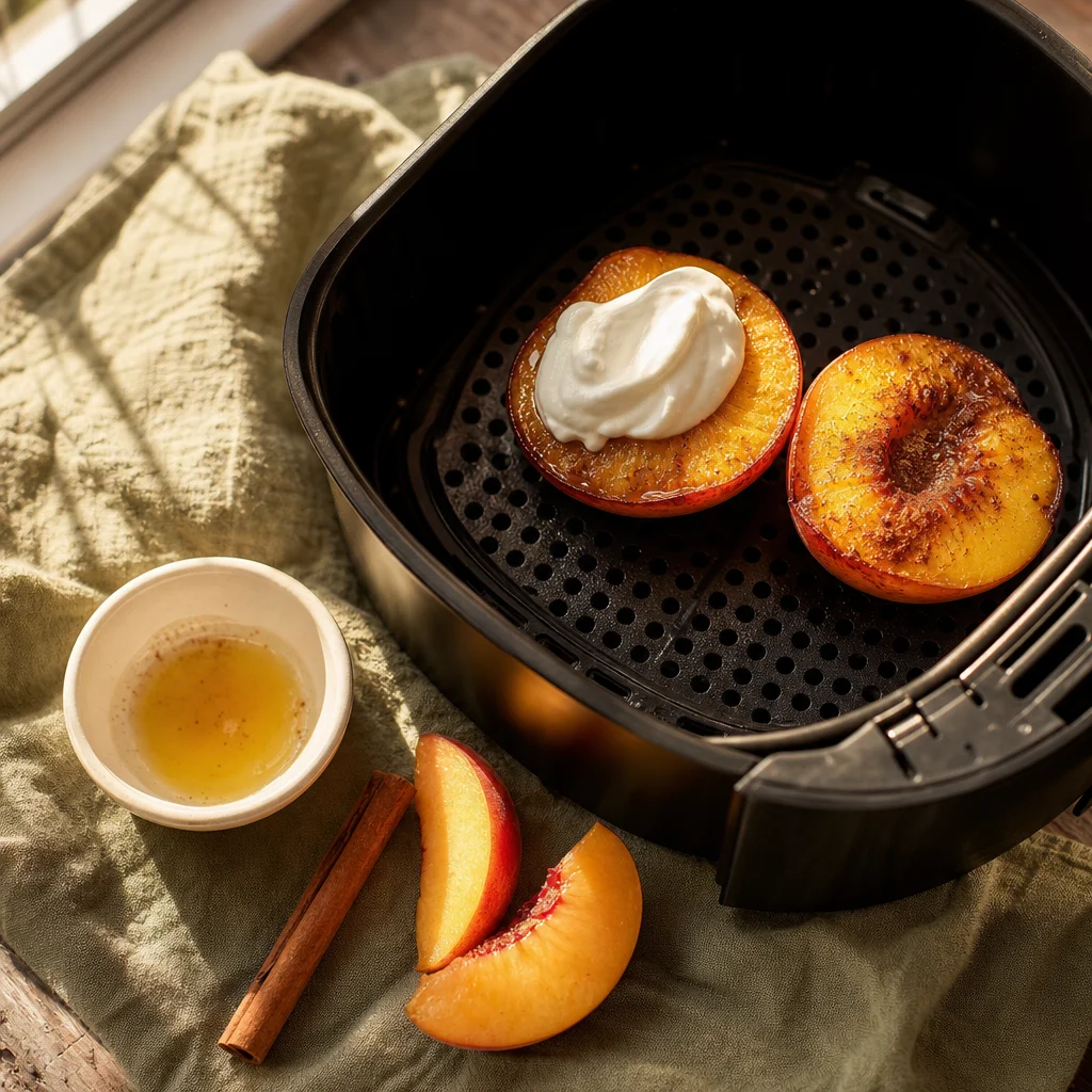 air fryer peaches